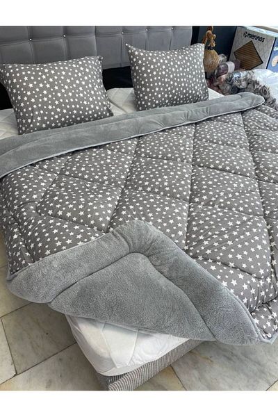 VİLERA HOME Welsoft Patterned Double Personal Pillow Covered Quilt