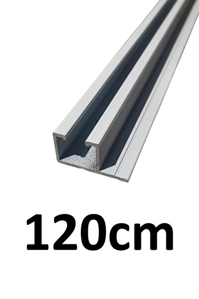İzen Tek Kanallı Yan Çıtalı 120cm Beyaz Alüminyum Perde Rayı (25mm) Tekli Korniş