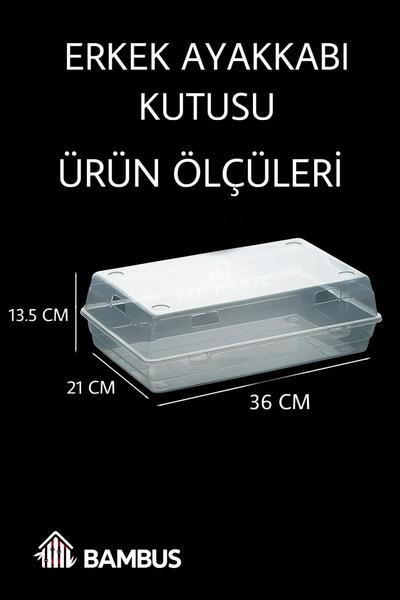Bambus Home 20'li Şeffaf Erkek Ayakkabı Kutusu