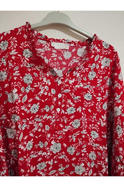 anne moda ankara Üstün Kalite, 3 Düğmeli , Tam Yazlık, Tontiş Beden, terletmez, Şık Dökümlü Bluz/Gömlek