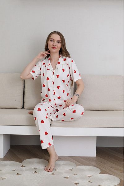 Minimoon Cotton Heart Pattern Women's Pajamas Set