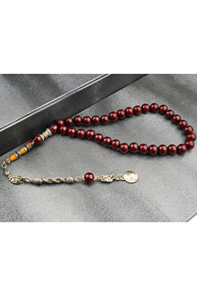 Tesbih-i Hazır Tesbihçilik Ottoman Simile Crimping Amber Micron Silver Tassel
