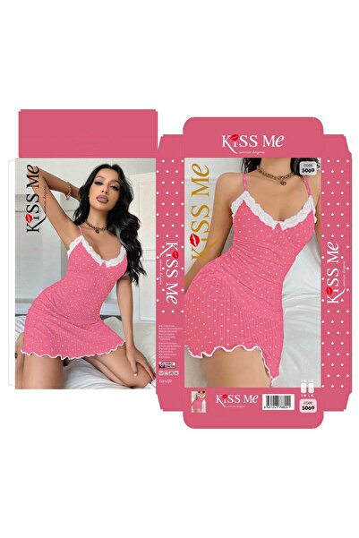 Modaley Giyim Set cămașă de noapte elegantă pentru femei, roz 12