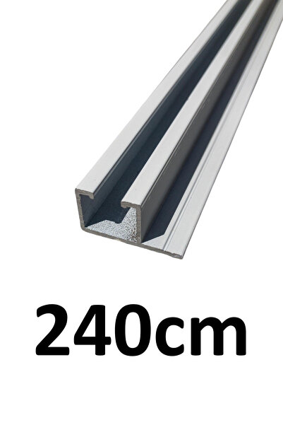 İzen Tek Kanallı Yan Çıtalı 240cm Beyaz Alüminyum Perde Rayı (25mm) Tekli Korniş