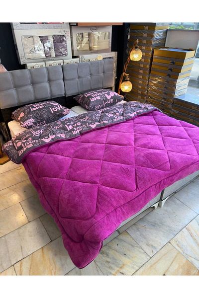 VİLERA HOME Welsoft Love Pattern Double Personality Pillow with Case