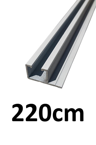 İzen Tek Kanallı Yan Çıtalı 220cm Beyaz Alüminyum Perde Rayı (25mm) Tekli Korniş