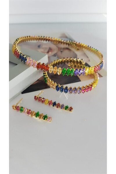 SONES renkli Choker Takı Seti Sns5008