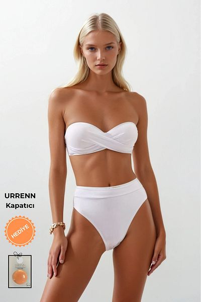 Pierre Cardin White Bikini Set Padded High Waist -Urrenn Concealer Gift- Summer 2025