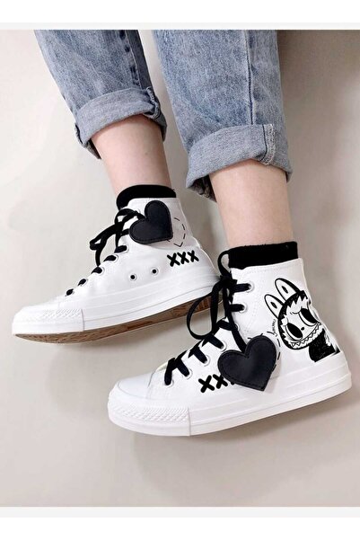 amazoondesing Lalabu тъмнобели спортни обувки за момичета с принт и дантела в...