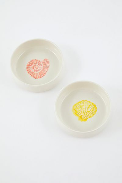 Trendyol Collection Set of 4 Ceramic Marine Printed Bowl Snack/Snack Plate Set Tphss25Tbk00028