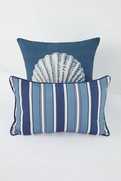 Trendyol Collection 2-Piece Marine Seashell 45X45Cm & Striped 30X50Cm Throw Pillow Cover Tphss25Kkk00013