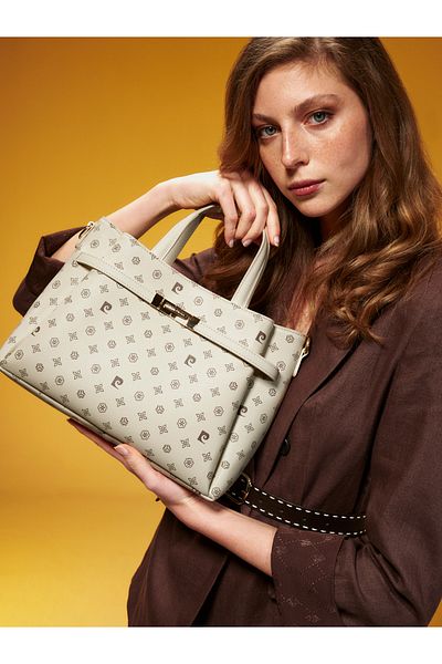 Pierre Cardin Beige Monogram Women's Shoulder Bag 05Po25Y10332