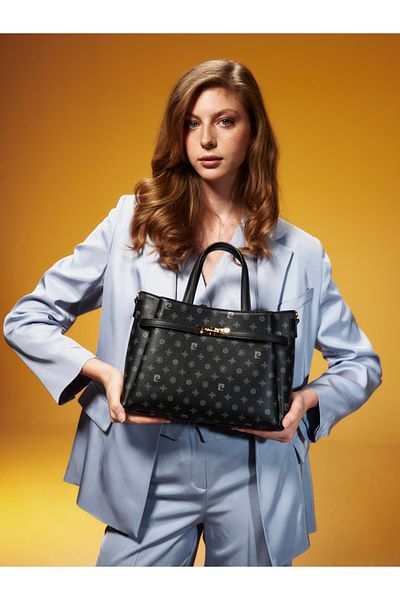 Pierre Cardin Geantă de umăr pentru femei Black Monogram 05PO25Y10332