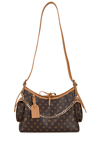 Pierre Cardin Braune Monogramm-Umhängetasche für Damen 05PO25Y10340