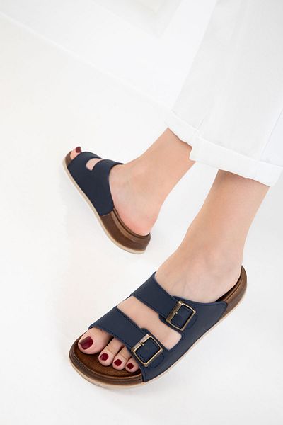 SOHO Navy Blue Women's Slippers 20736