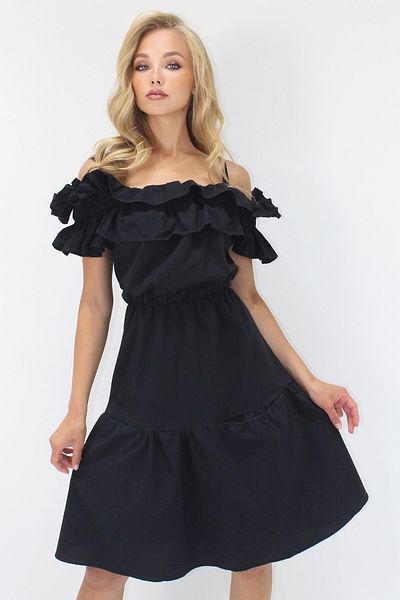 Trend Alaçatı Stili Women's Black Adjustable Strap Double Pocket Poplin Mini Dress Alc-X14232