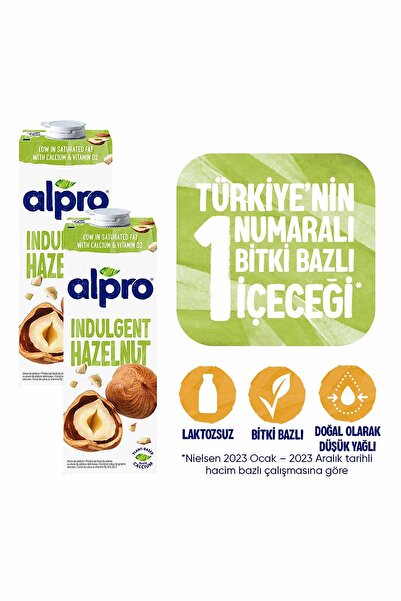 Alpro Fındıklı Süt 2x1 L Vegan Laktozsuz Bitkisel Bazlı