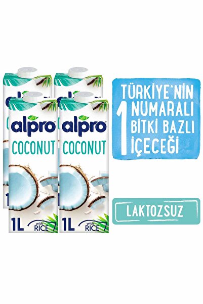 Alpro Hindistan Cevizi Sütü 4x1 L Vegan Laktozsuz Bitkisel Bazlı