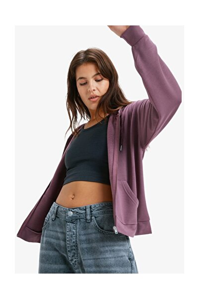 Roxy Dámská mikina s kapucí na zip Surfing By Daylight – směs modalu