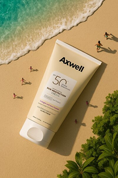 AXWELL Kolajen & Rice Sunscreen Spf50+ Pirinç & Kolajen İçerikli Formül Güneş Kremi 50 ML