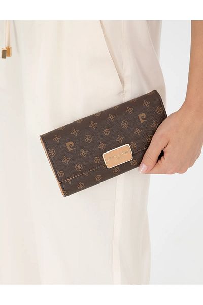 Pierre Cardin Γυναικείο πορτοφόλι καφέ Monogram 06PC24K2007