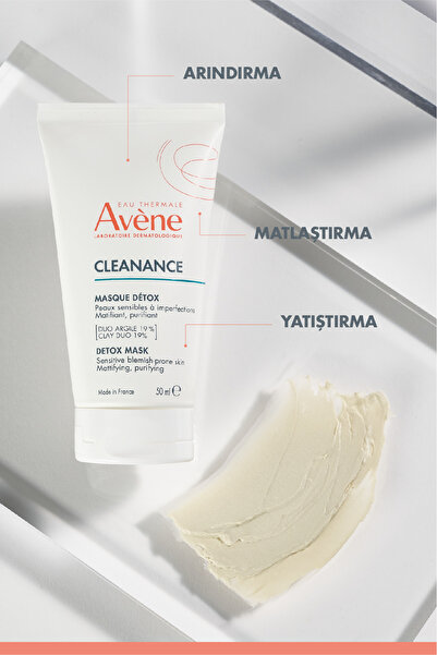 Avene Cleanance Hassas ve Lekeye Eğilimli Ciltler için Matlaştırıcı ve Arındırıcı Kil İçerikli Maske 50 ml