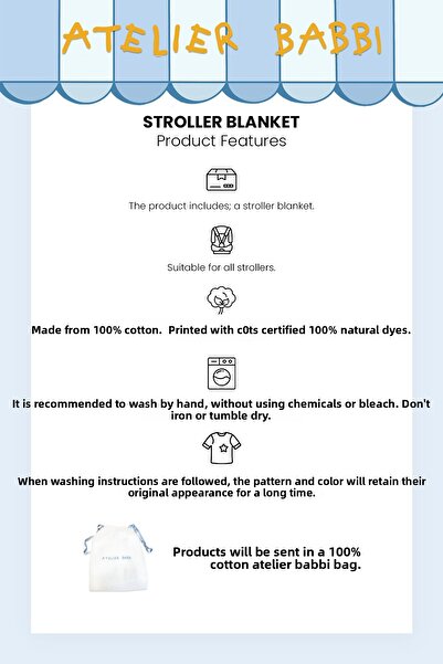 Atelier Babbi 100% Cotton Stroller Cover - Touile De Jouy / Pink