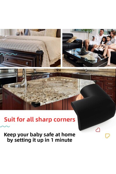 Miningaa 8 Pieces Corner Protector Cushion Pure Rubber Table Coffee Table Edge Corner Protector Child Baby Safety Protection
