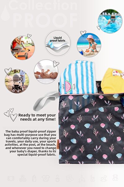 HAMUR Baby Proof Clothing Bag - Swimsuit, Wet Dry Clothes, Liquid Proof, Dirty Clean Laundry Bag