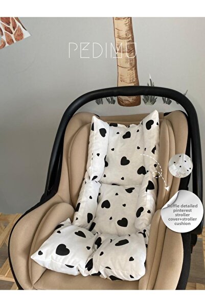 Pedimu Heart Pinterest Poplin Orthopedic Baby Stroller Cushion 100% Cotton