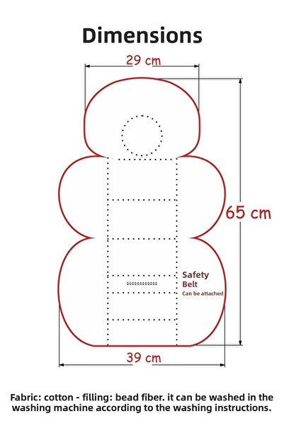 Umaybebek Stroller Cover Stroller Cushion 2 Pieces - With Waist Support