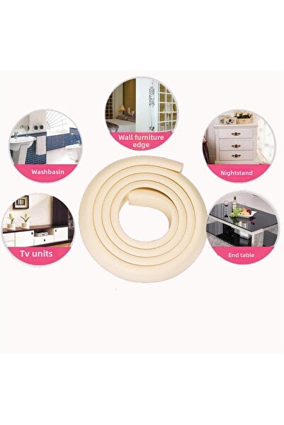 Hombak 3 bucăți 2 metri crem spiralat bandă de protecție pentru marginea mese...