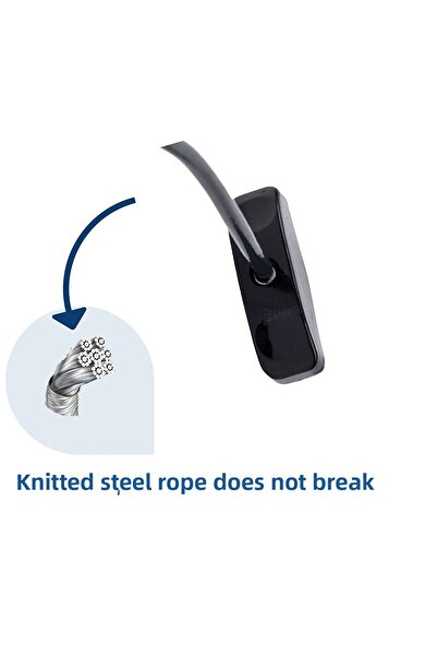 Bijutek 4 Pieces of Children's Safety Lock - Steel Rope, Cable, PVC Door and Window Safety