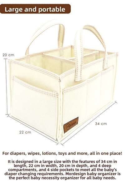 mordesign Multi-Purpose Thick Felt Mother Baby Care Bag, In-Cabinet Organizer, Scotch Series