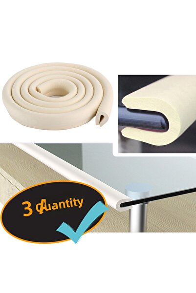 Evokids 3 τεμάχια προστατευτικό άκρων από καουτσούκ τύπου U (6 ΜΕΤΡΑ) - Κρέμα