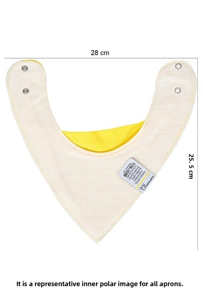 hepbaby Baby Food Bib with Yellow Pink Print, Polar Bottom and 2 Snaps - Scarf Apron 2 Pieces
