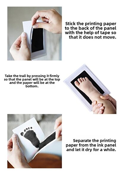 Jetcom Ink Baby Hand Footprint Memory Set - Non-Toxic Non-Contact Printing Kit