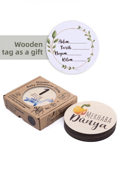ceodesign Dinosaur Themed Cute Wooden Baby Photo Discs