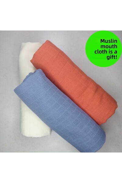 SEMTEKSTİL Muslin Baby Blanket Set of 3 Terra Series 85*85 cm Large Size Blanket