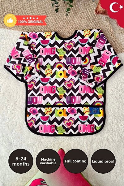 Babydonat مريلة للأنشطة والطعام للفتيات من عمر 6 إلى 24 شهرًا