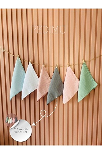 Pedimu Set of 6 Baby Muslin Fabric Baby Mouth Wipes & Sweat Cloth