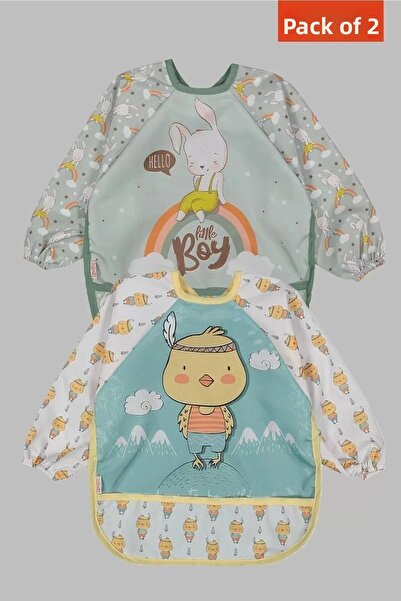 dubi baby Bebechi Liquid-Proof Wearable Sleeved Activity Baby Food Bib 0-2 Ye...