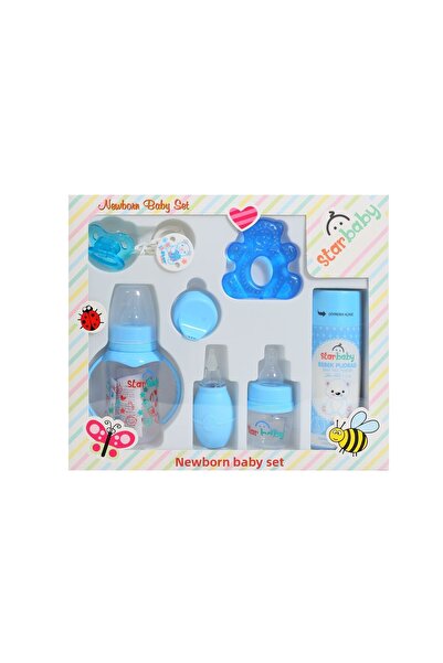 Star Baby Glass Newborn Feeding Bottle and Pacifier Set 7 Products Blue