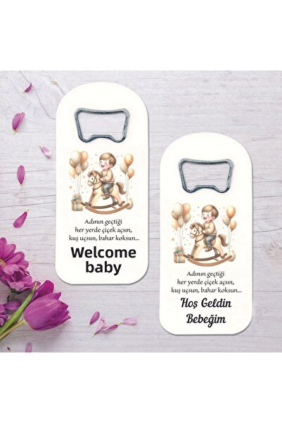 Ege ajans 10 Pieces Baby Opener Magnet with Gelatin and Card
