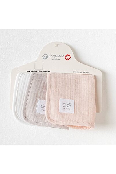 andywawa مناديل مبللة للفم للأطفال 3 قطع مناديل مبللة 20 × 20 سم موسلين هوم وردي