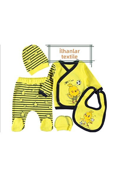 İLHANLAR Newborn Baby Canary Fan Set of 5 Jumpsuits