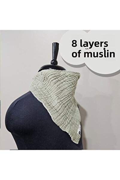 destinyhometex 100% قطن 8 طبقات من قماش الموسلين مع ثلاث أزرار كبس 5 قطع مريل...