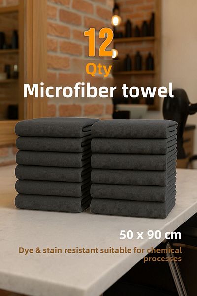 Karase |   12 Pieces |   50X90 cm Microfiber Hairdresser, Sports and Fitness Towel |   Multi-Purpose & Stain Resistant