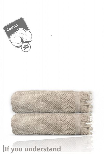 Anılsan 2 Συσκευασίες Μπεζ Πετσέτες Μπάνιου Jelena-70x140 cm, 490 gr, 100% βαμβάκι, πετσέτες σπα και ξενοδοχείου, κατάλληλες για καθημερινή χρήση