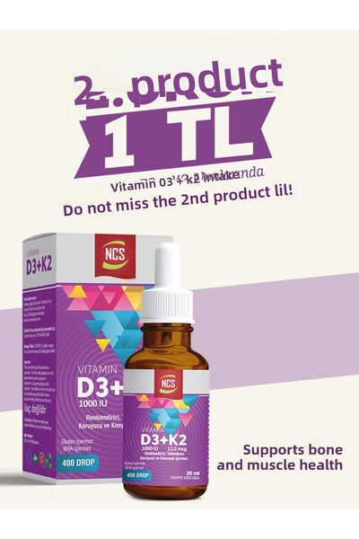 NCS Vitamin D3 and K2 - 1000IU12.5MCG20MLDrops